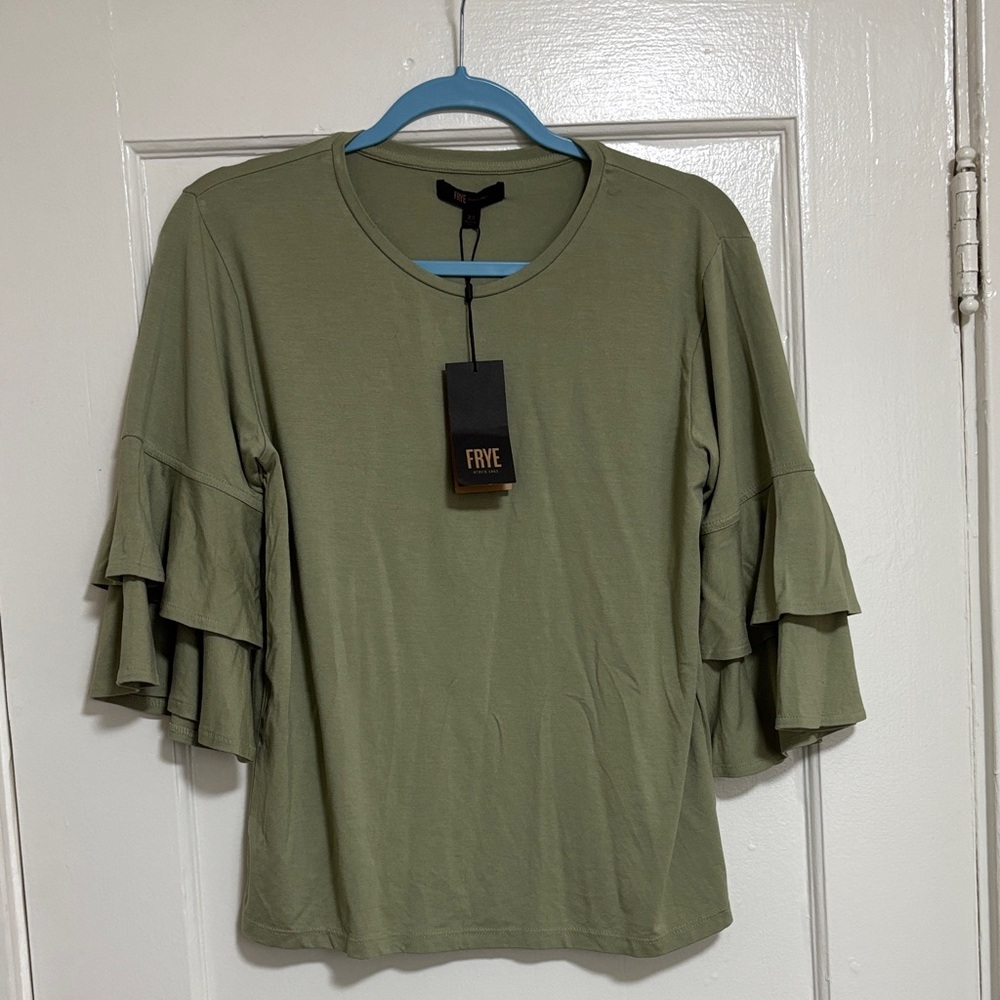 Frye Olive Green Long Sleeve Top